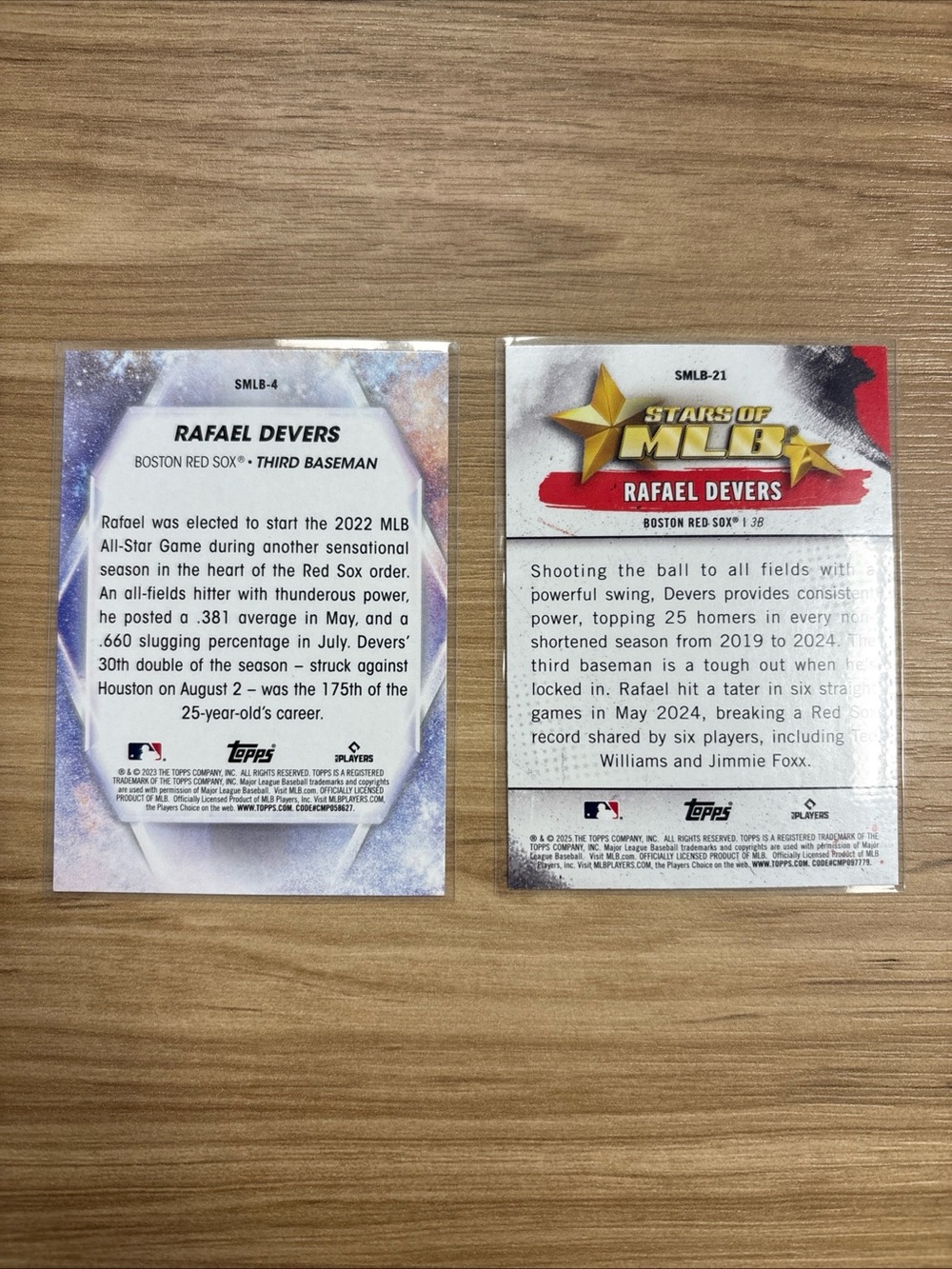 Topps 2023 & 2025 Stars of MLB Insert Lot Rafael Devers, Boston Red Sox - Picture 2 of 2